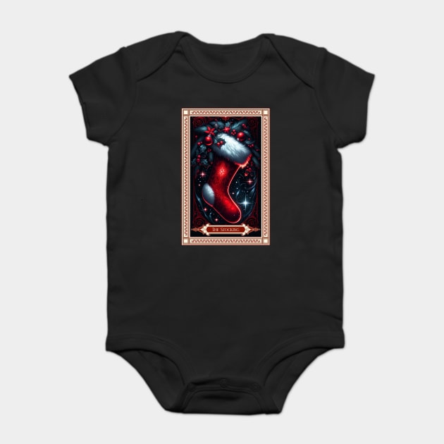 The Christmas Stocking Tarot Card Baby Bodysuit by HolidayBug
